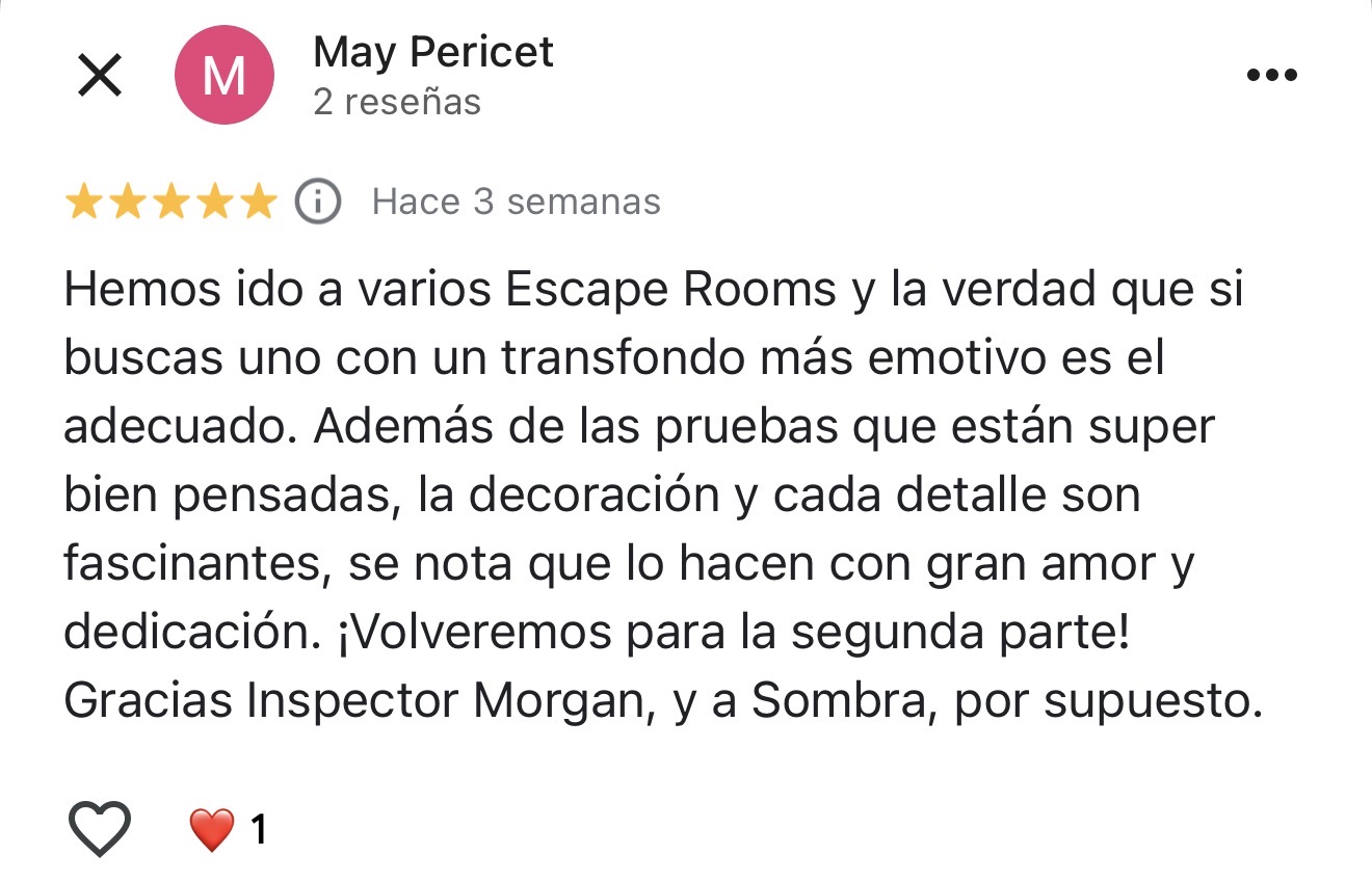 Reseña de Google del Escape Room 2
