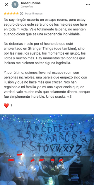 Reseña de Google del Escape Room 4