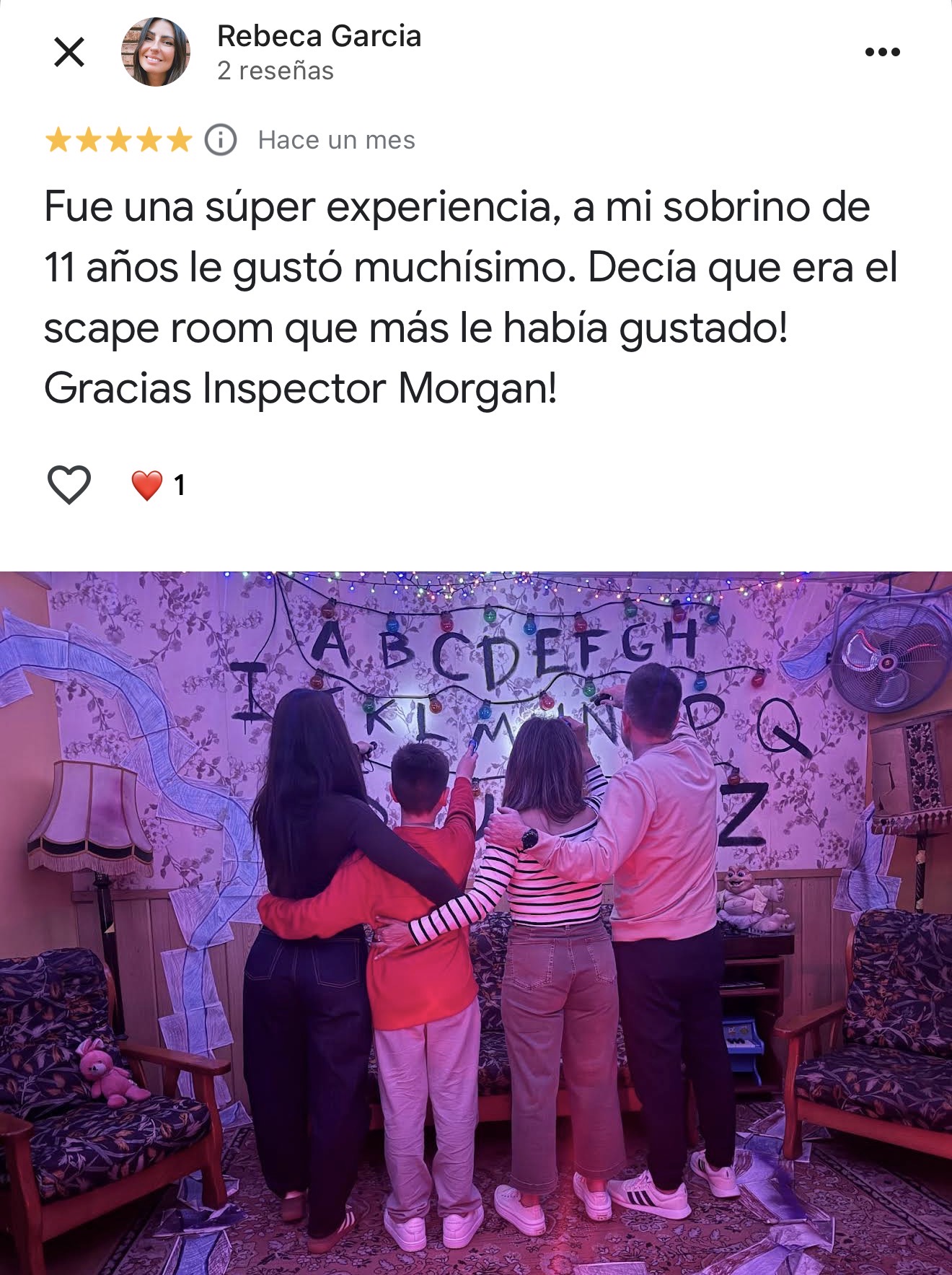 Reseña de Google del Escape Room 7